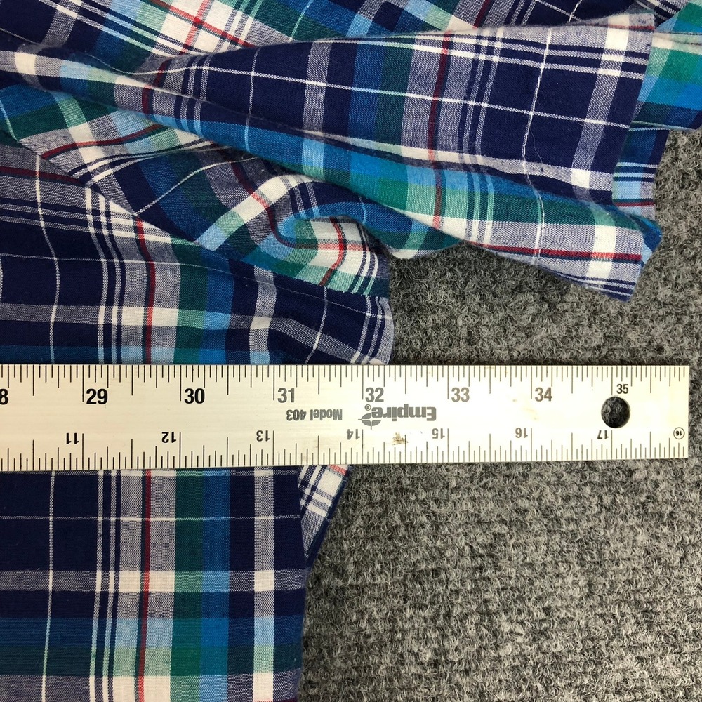 Wrangler Western Shirt Mens 4X Blue Green Plaid Pearl Snap Short Sleeve Big Tall - Picture 6 of 14